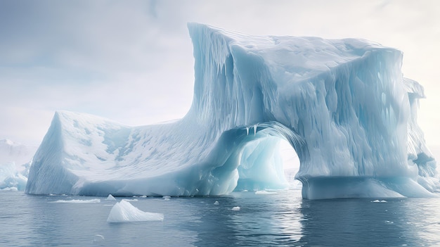 북극의 빙산 얼음 배경