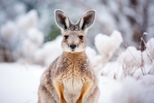 Arctic kangaroo in the snow