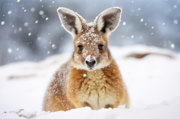 Arctic kangaroo in the snow