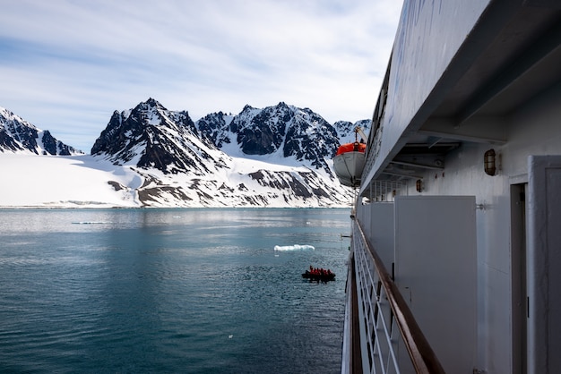 Arctic landscape with beautiful lighting in Svalbard