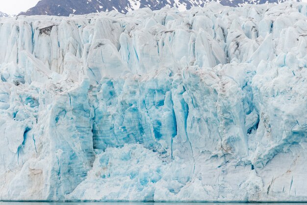 Arctic landscape with mountain and glacier in Svalbard in summer time