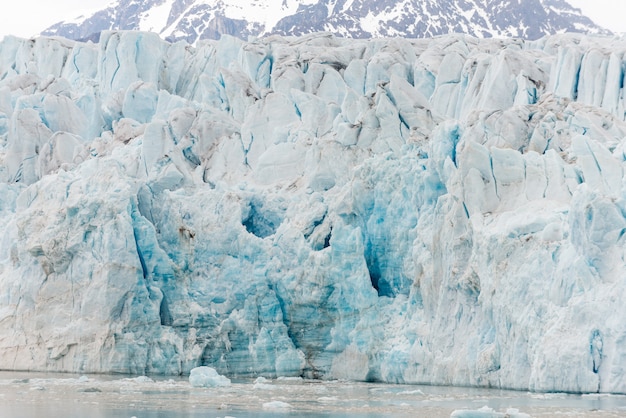 Arctic landscape with mountain and glacier in Svalbard in summer time