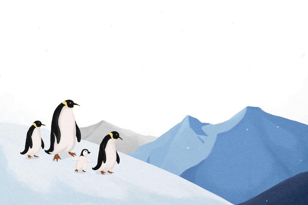 arctic penguins png border transparent background