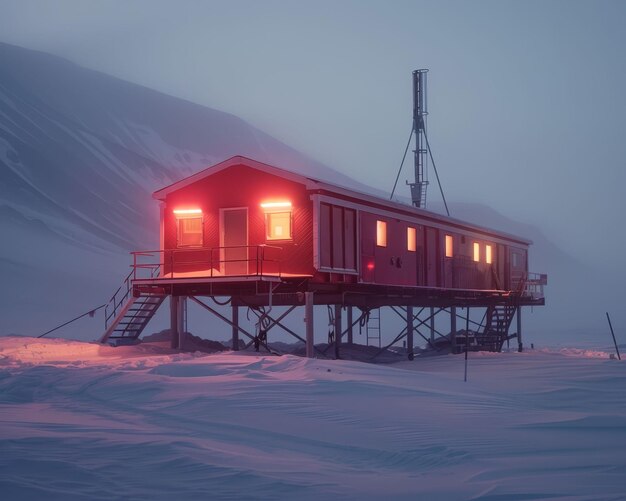 북극 연구 스테이션 고립된 차가운 경계