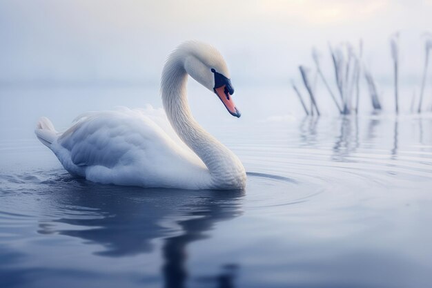 Arctic swan in the winter