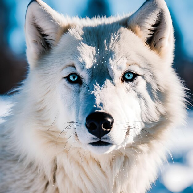 Photo arctic wolf on ice