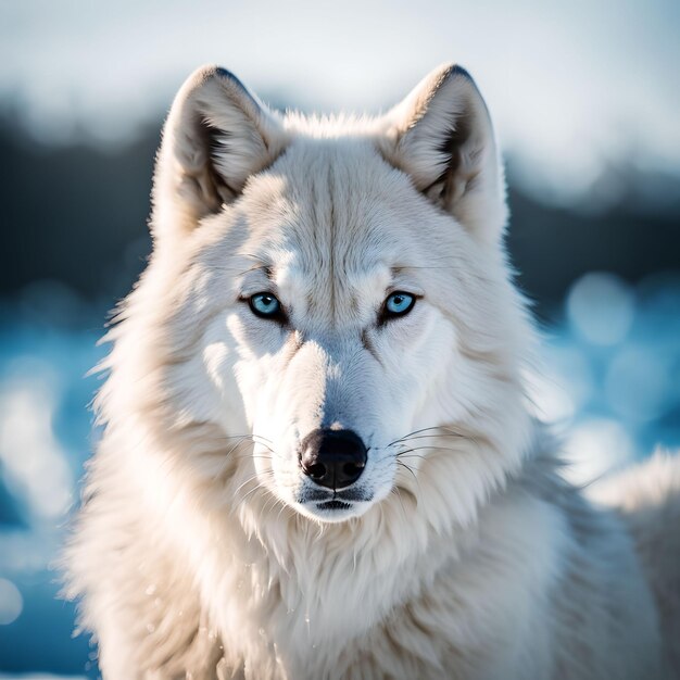 Photo arctic wolf on ice