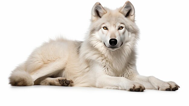 Arctic Wolf Wonder on white background