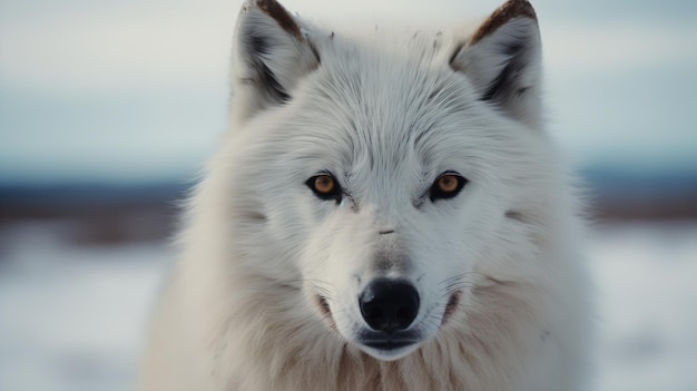 Arctic Wolf39s Stare Down in the Frozen Wilderness