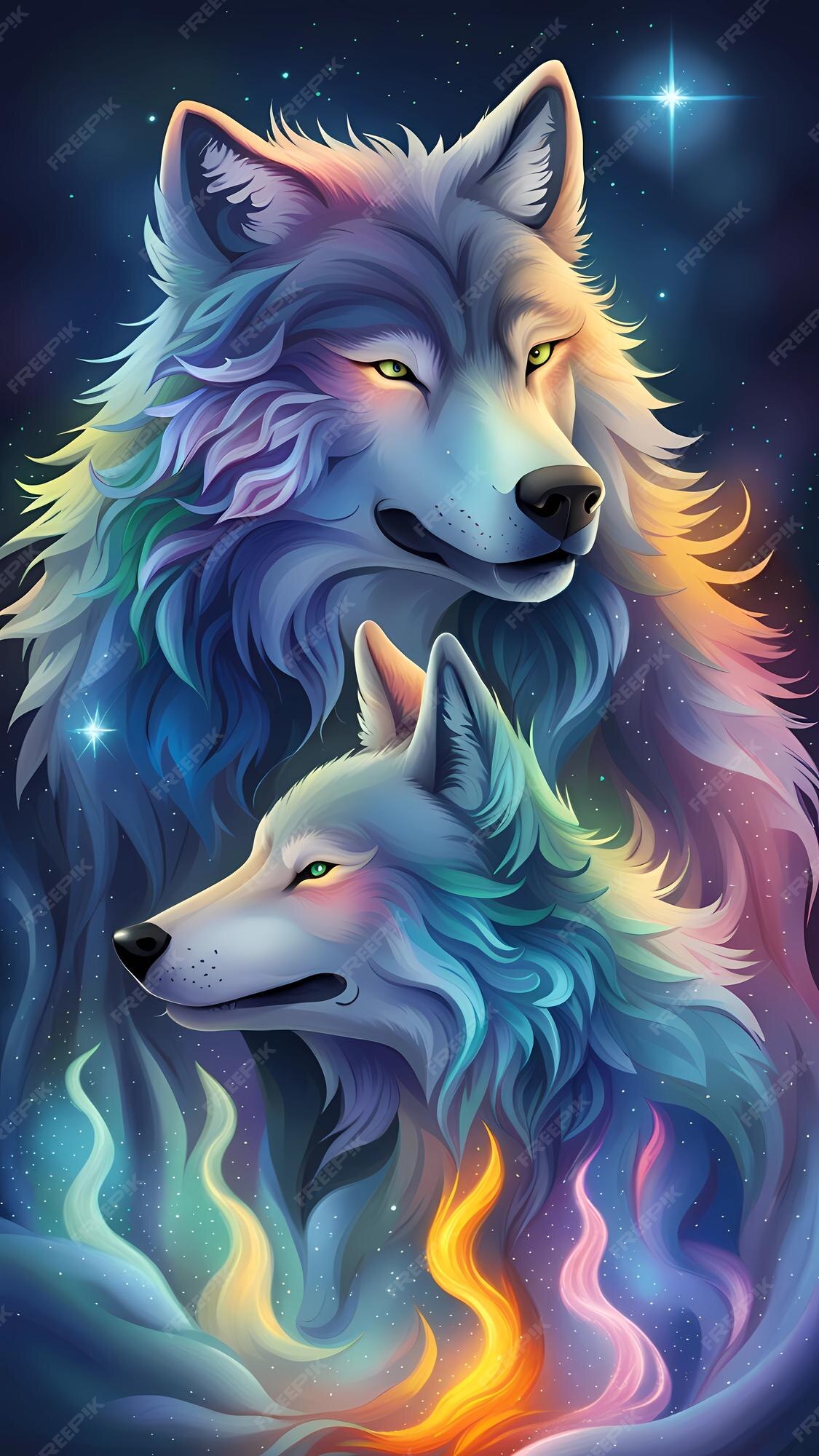 Premium AI Image | Arctic wolves alaska wolf cartoon illustration