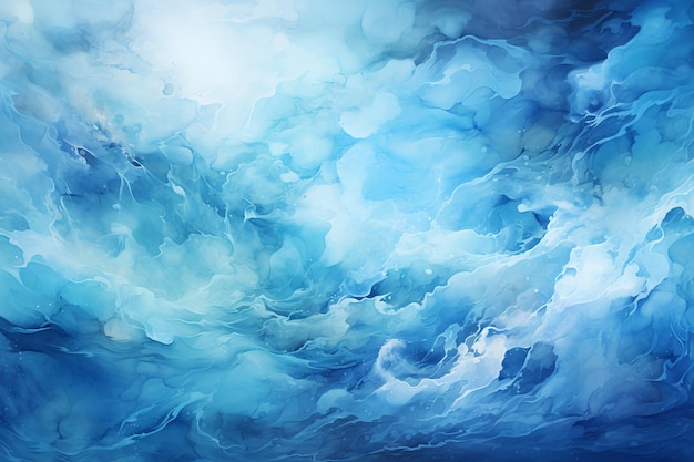 Arctische Aurora Waterverf Textuur in Icy Blue Polaire Stijl
