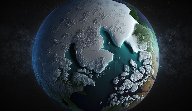 Arctische en antarctische wereldbol halfronden Zuid- en Noordpool en alles wat daarmee verband houdt
