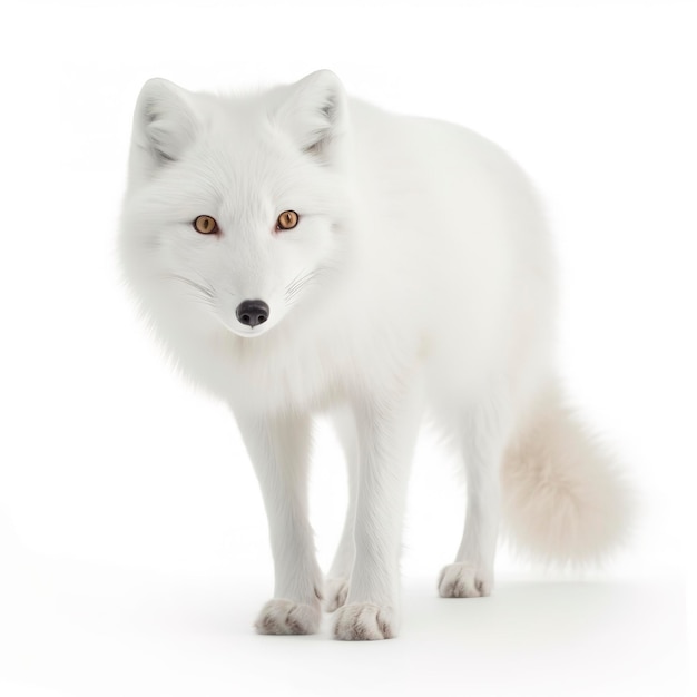 Arctische vos geïsoleerd op witte achtergrond genereert ai