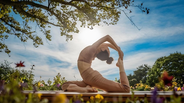 Photo ardha chakrasana pose