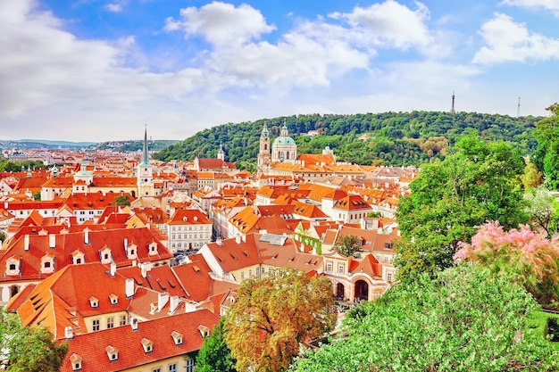 Area lesser town of prague near the church saint vitus ventseslaus and adalbert czech republic