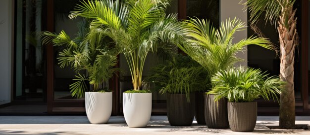 Photo areca palm as outdoor decoration