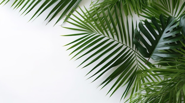 Areca Palmbladeren geïsoleerd op witte achtergrond Generatieve ai