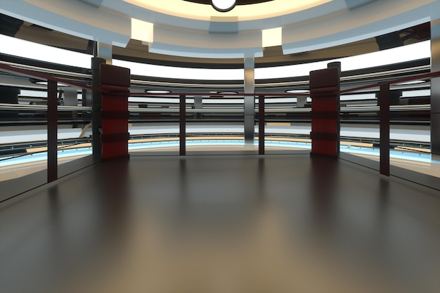 The arena in a dark room 3d rendering