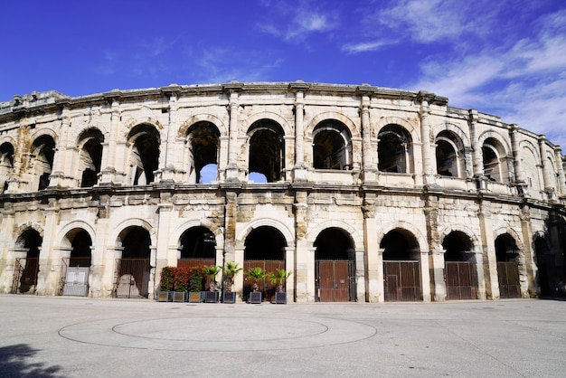 Arenas of Nimes french town Roman amphitheater in arenes de Nimes city France