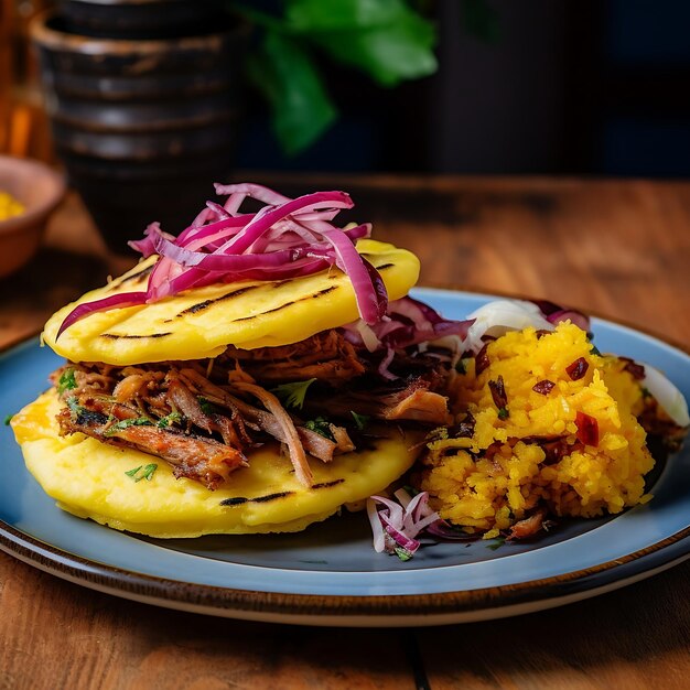 Photo the arepa on a plate