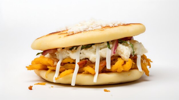 Photo arepa on white backgrounds fresh arepa