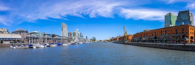 Argentina Buenos Aires skyline and cityscape of Puerto Madero a waterfront Rio De La Plata