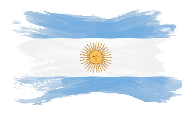 Argentina flag brush stroke, national flag on white background