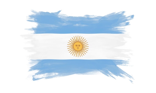 Argentina flag brush stroke, national flag on white background