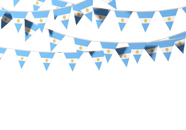 Праздничная овсянка с флагом Аргентины на простом фоне d рендеринга