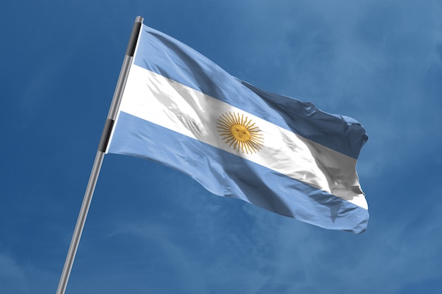 Bandiera argentina che ondeggia