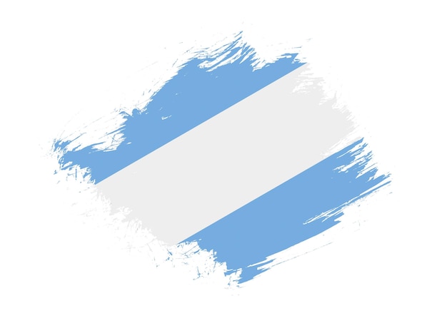 Argentina flag with abstract paint brush texture effect on white background