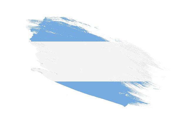 Argentina flag with stroke brush painted effects on isolated white background