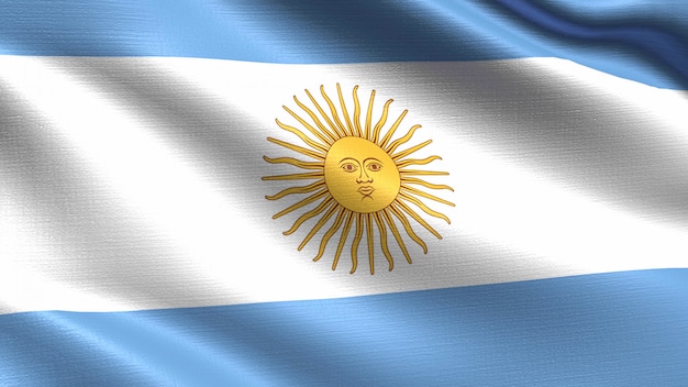 Argentina flag, with waving fabric texture