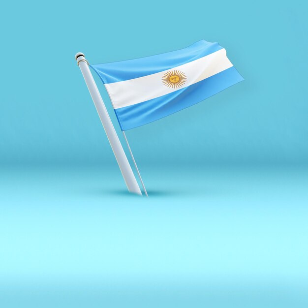 Argentina Nation Flag on a plan pestal background empty text space