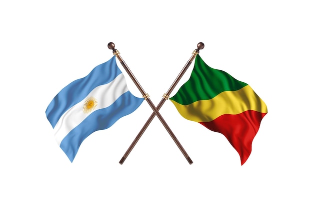 Argentina versus Congo Two Countries Flags Background