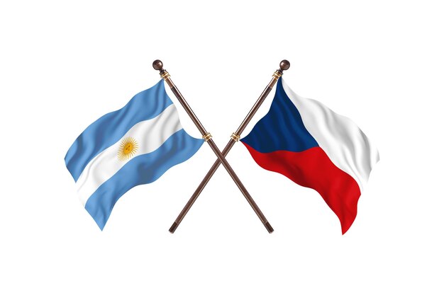 Argentina versus Czech Republic Two Countries Flags Background