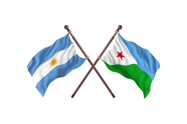 Argentina versus Djibouti Two Countries Flags Background