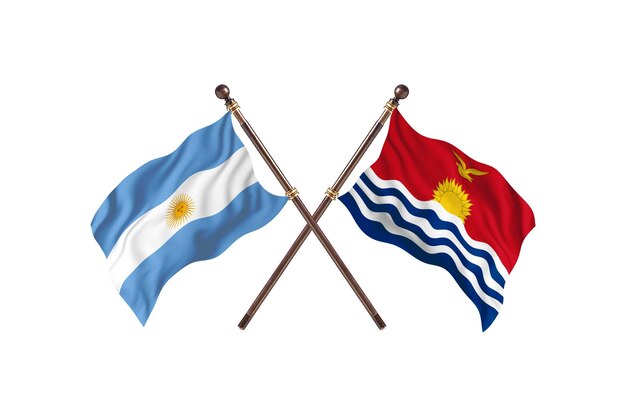 Argentina versus Kiribati Two Countries Flags Background