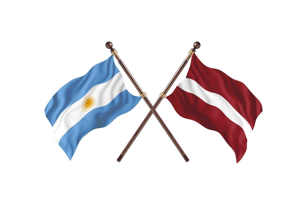 Argentina versus Latvia Two Countries Flags Background