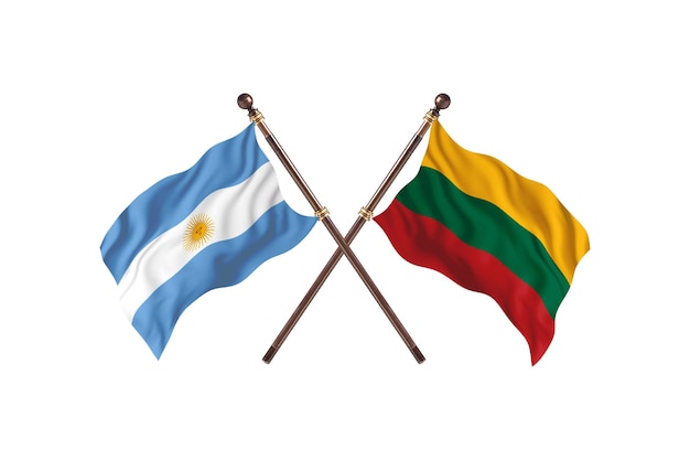 Argentina versus Lithuania Two Countries Flags Background