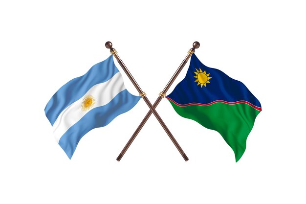 Argentina versus Namibia Two Countries Flags Background