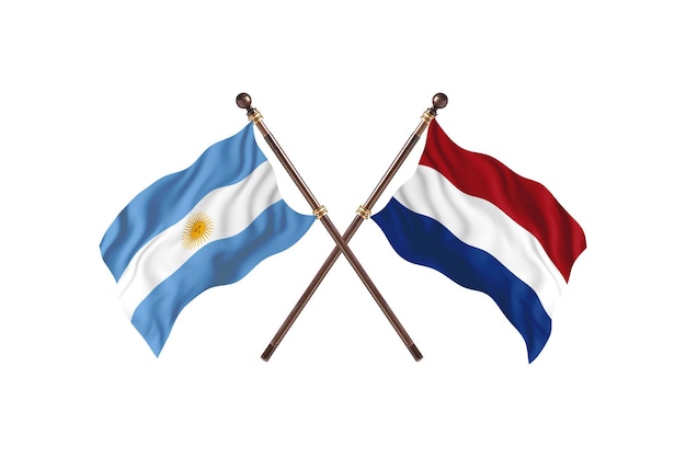 アルゼンチン対オランダ2カ国旗の背景