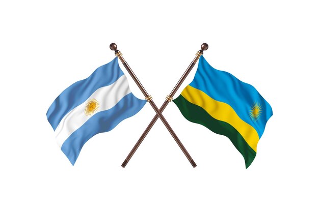 Argentina versus Rwanda Two Countries Flags Background