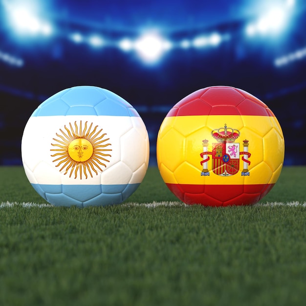Premium Photo Argentina vs Spain Soccer Match