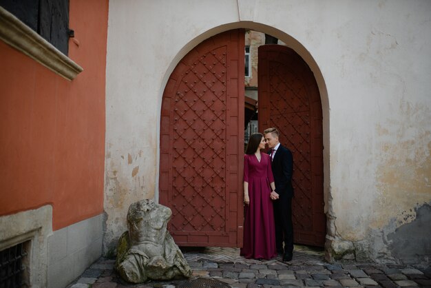 Argentine tango dancing couple poses