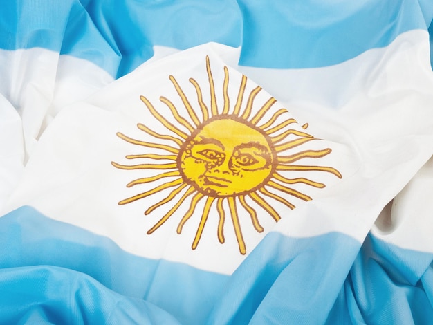 Argentinian flag in a close up view