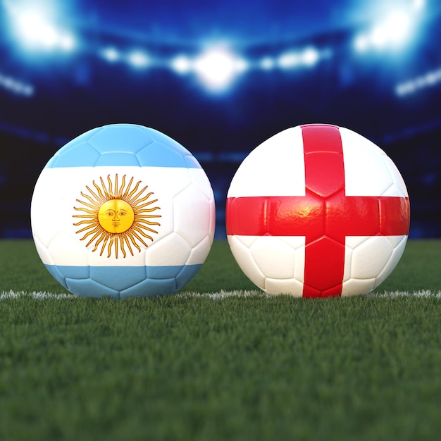 Argentinië tegen Engeland voetbalwedstrijd