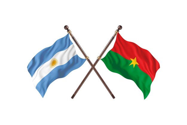 Argentinië versus burkina faso twee landen vlaggen achtergrond