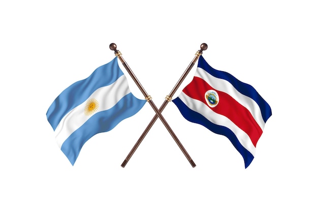 Argentinië versus Costa Rica Twee landen vlaggen achtergrond