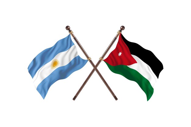 Argentinië versus Jordanië twee landen vlaggen achtergrond